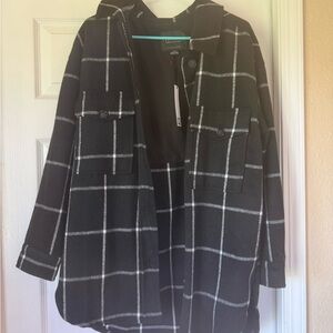 Sanctuary Black and White Checkered Utility Jacket